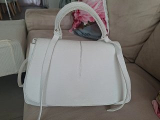 Borsa in pelle bianca
