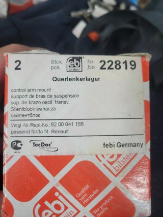 2 silentblocks Puente Trasero Renault Megane 2003.