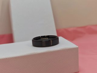 Anillo hombre acero inoxidable de titanio negro