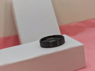 Anillo hombre acero inoxidable de titanio negro