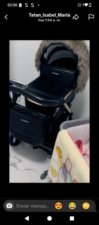 Carrito de bebé negro y dorado