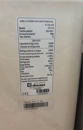 Aire Acondicionado Portátil Ducasa