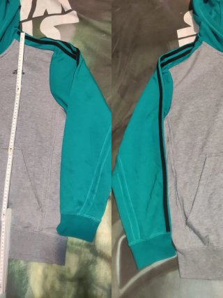 Sudadera XL Adidas Gris y Turquesa
