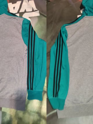 Sudadera XL Adidas Gris y Turquesa