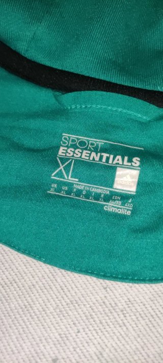 Sudadera XL Adidas Gris y Turquesa