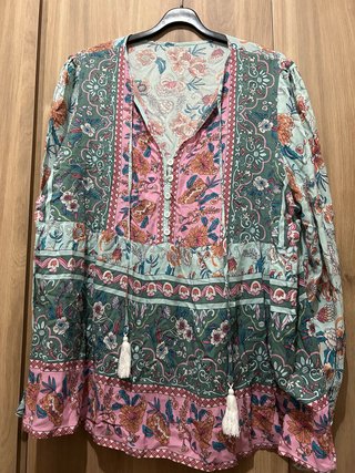 Camisa boho estampada talla única