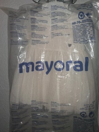 Vestido bebé niña Mayoral blanco con brillos