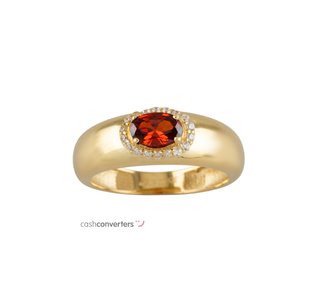 anillo oro 18k con piedra con circonita t. 12 (16,56 mm)