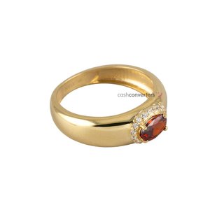 anillo oro 18k con piedra con circonita t. 12 (16,56 mm)