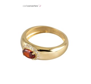 anillo oro 18k con piedra con circonita t. 12 (16,56 mm)