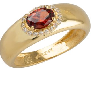 anillo oro 18k con piedra con circonita t. 12 (16,56 mm)