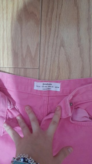 Pantalón ancho Stradivarius rosa xs