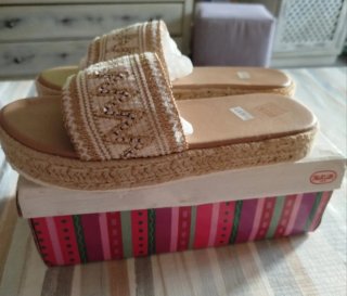 Sandali beige esparto donna taglia 37