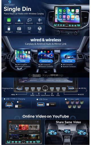NUEVO! (100€) Radio Coche 1 DIN con Carplay