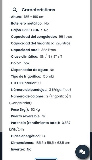 Frigorífico Nofrost NUEVO