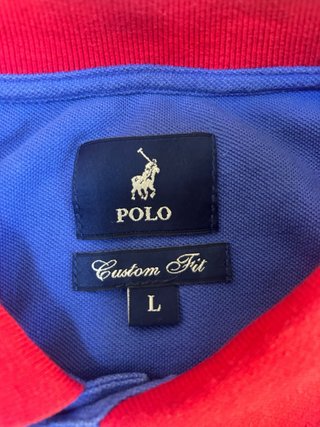 Polo ralph lauren blu con numero 1 rosso nella sch