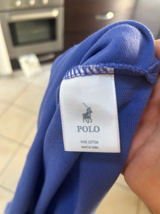 Polo ralph lauren blu con numero 1 rosso nella sch