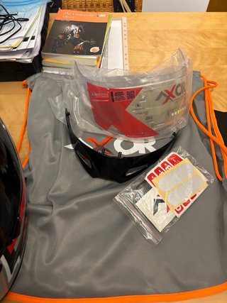 Casco Moto Axor Negro Rojo Gris