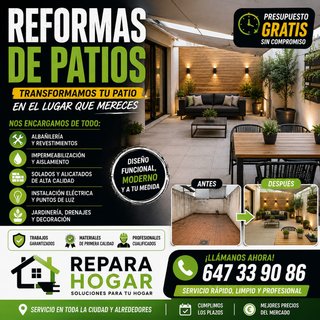 Reformas de patios: Diseño funcional y moderno
