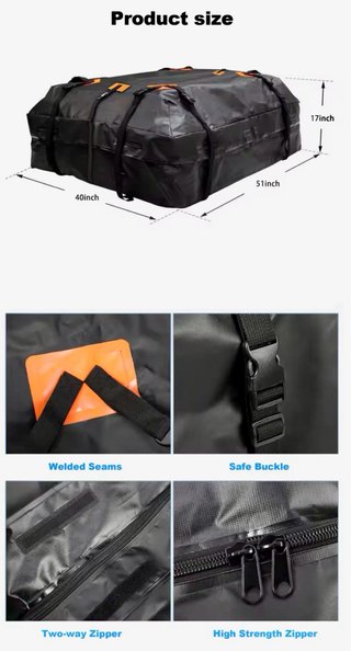 Bolsa Carga Techo Coche Impermeable 600D