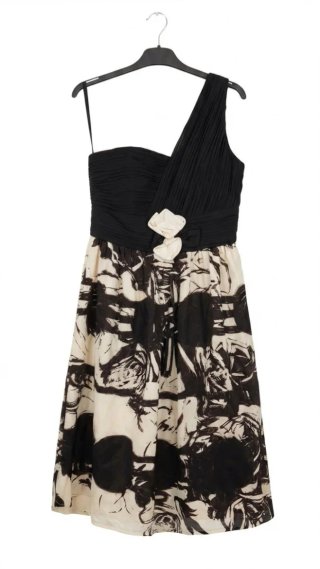 Vestido formal negro y blanco