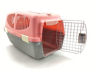 transportin de perros yml rosa/gris
