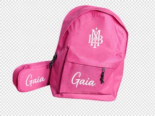 Zaino rosa con astuccio anna pepe