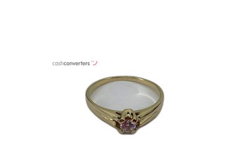anillo oro 18k con piedra con circonita t. 15 (17,52 mm)