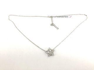 cadena plata 925mm con piedra con circonita 19 2.5cm