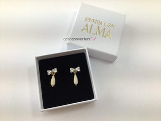 pendientes oro 18k con piedra