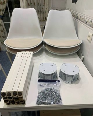 Juego de 4 Sillas Comedor Blancas