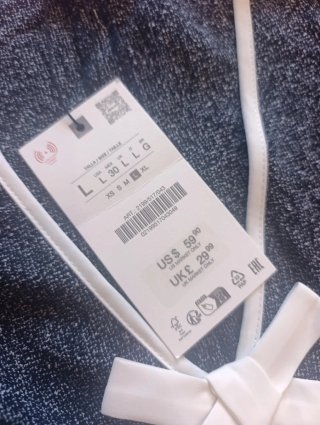 Vestido Zara A line detalle de lazo talla L