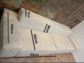 Sofá modular beige 155cm por módulo.