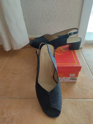 Zapatos Caliche Piel Talla 39 Negros