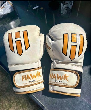 Guanti da Boxeo Hawk Bianchi e Dorato