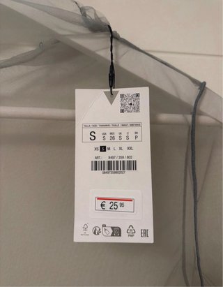 Vestido largo transparente Zara gris