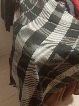 Bufanda pañuelo XXL gris y blanco