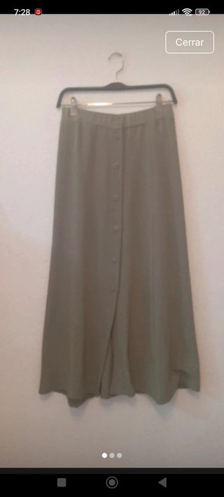 Falda larga verde oliva
