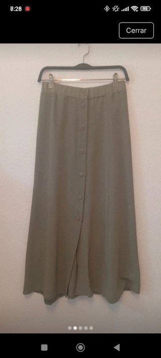 Falda larga verde oliva