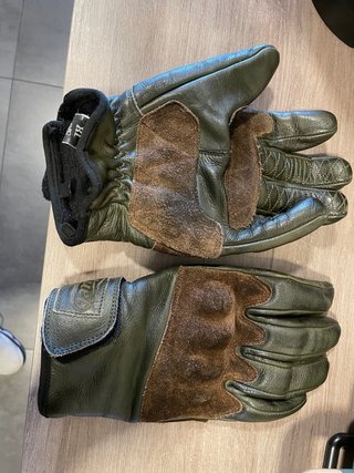 Guanti Moto Fuel in Pelle Vintage Taglia XL