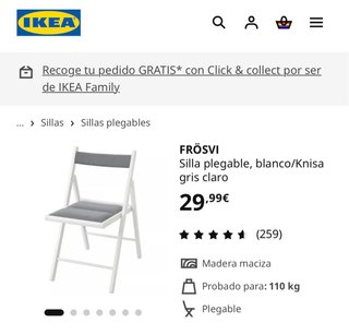 Sillas plegables Ikea blanco con gris