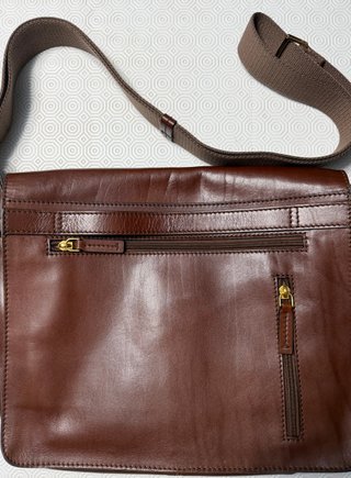 Borsa in pelle da uomo a tracolla marrone