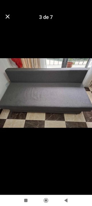 Sofá Cama Ikea Gris y Blanco