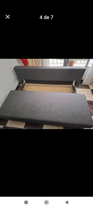 Sofá Cama Ikea Gris y Blanco