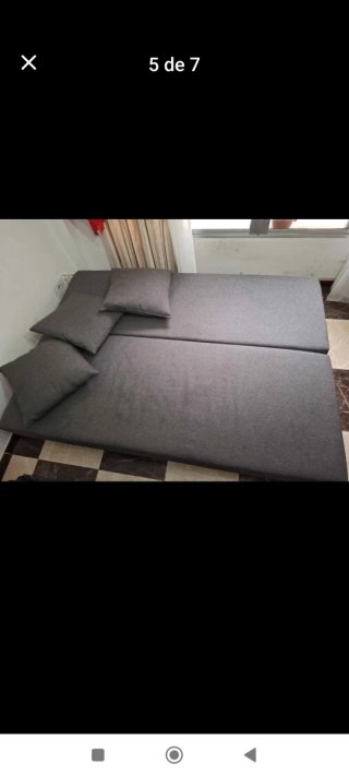 Sofá Cama Ikea Gris y Blanco
