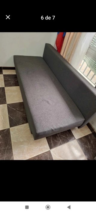 Sofá Cama Ikea Gris y Blanco