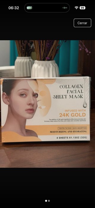 Mascarillas Faciales Colágeno y Oro 24K