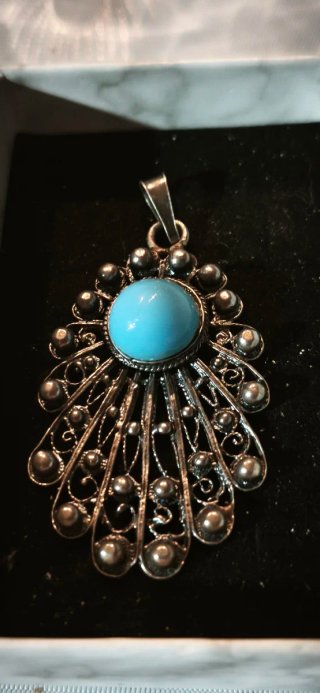 Colgante Plata con Piedra Azul