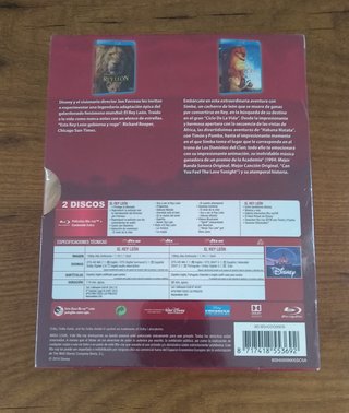 (SI ENVIO) DISNEY EL REY LEON 2 PELICULAS BLU-RAY