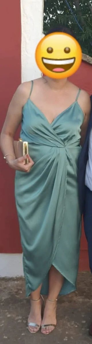Vestido SHEIN satén verde talla L